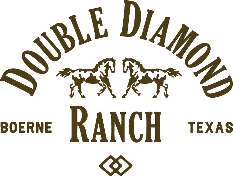 Double Diamond Ranch heritage mark with horses, Boerne Texas