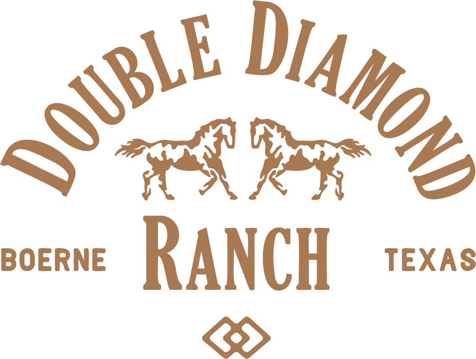 Double Diamond Ranch heritage mark with horses, Boerne Texas